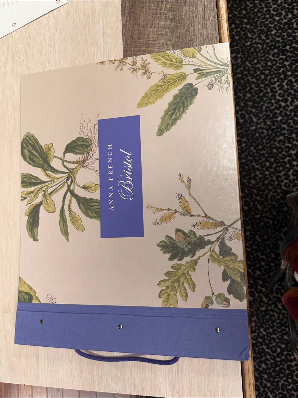 Anna French Wallpaper sample book Bristol Coffee Table Book in Cream and Blue
